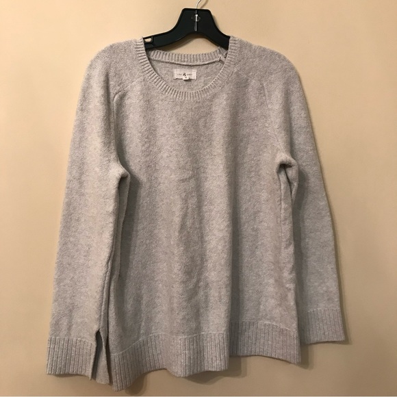 Lou and Grey Off White Ribbed Trim Tunic Sweater - Picture 1 of 4
